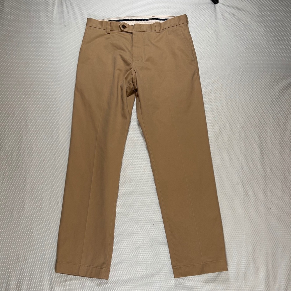 Brooks Brothers Milano Advantage Chino Mens 32x29 Khaki Tan Slim Fit Pants